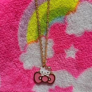 Gold Hello Kitty Adjustable Chain Charm Necklace